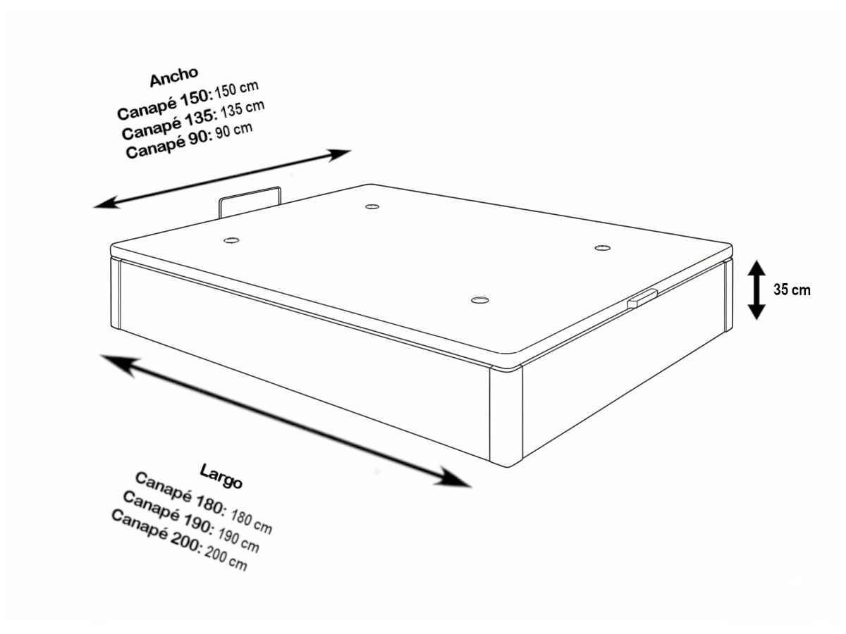 Canapé abatible - Dimensiones 1