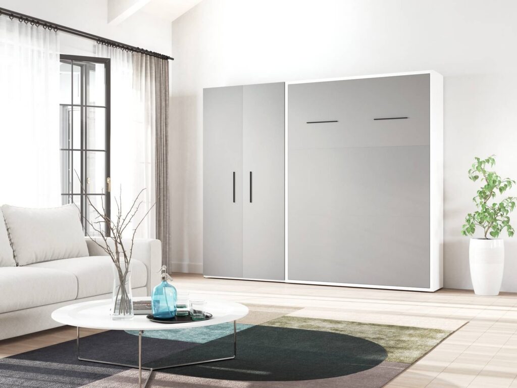 Cama abatible vertical con armario cerrada
