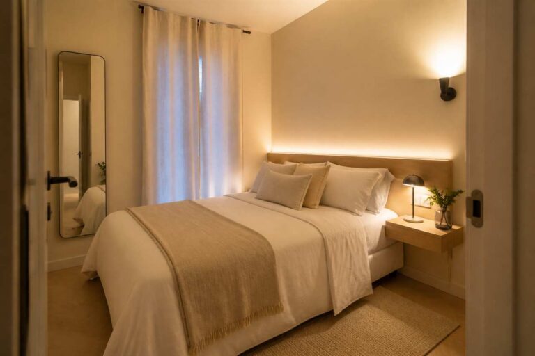 ¿Cómo iluminar un dormitorio pequeño para que se vea más amplio y ordenado?