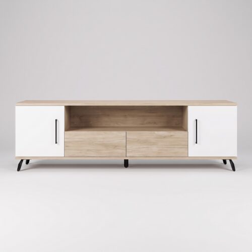 Mueble TV con cajones y puertas abatibles