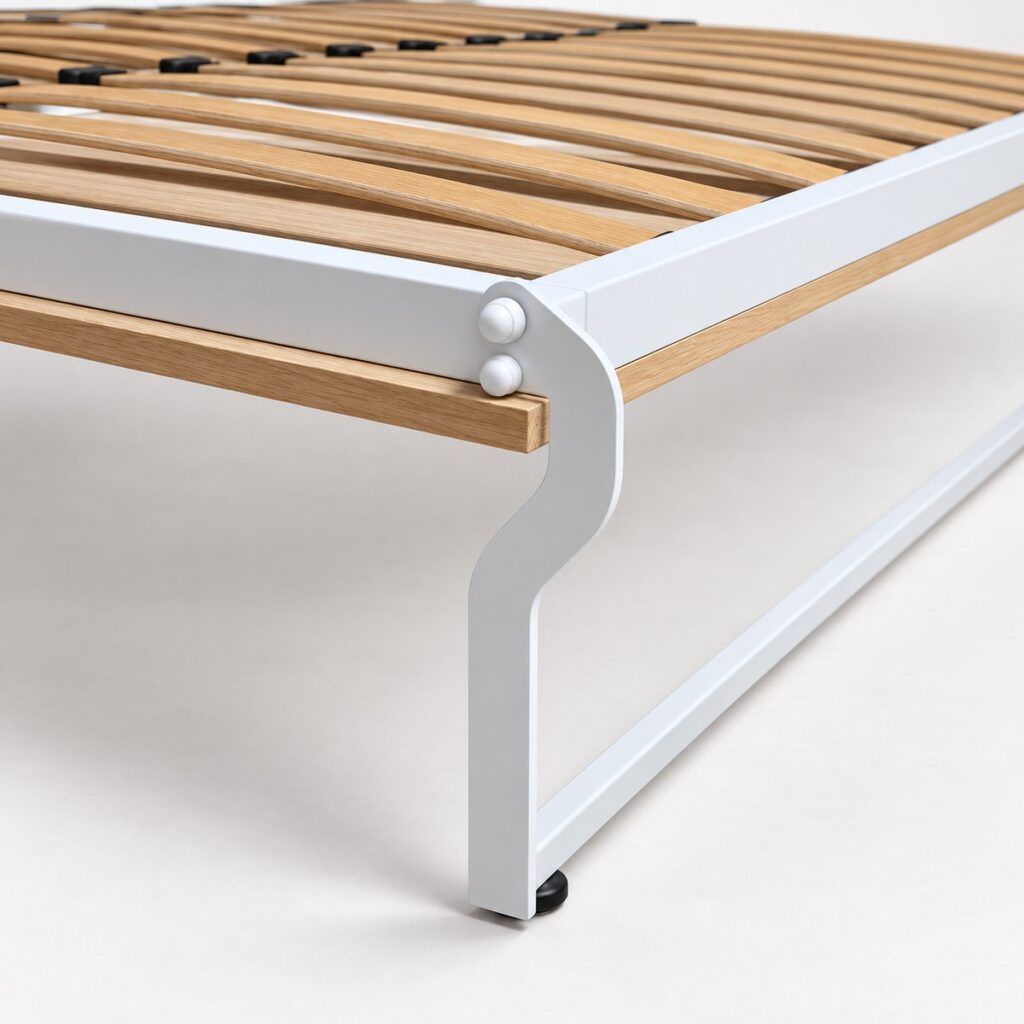 Detalle de pata plegable de una cama abatible ALUA